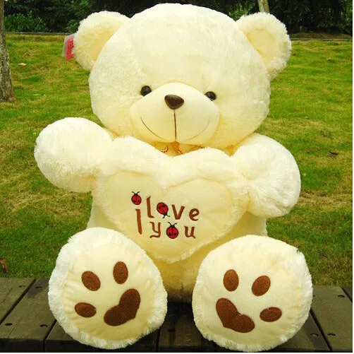 

Free Shipping 70 cm Lovely Teddy Bear Big Toys Stuffed Plush Animals Hold The Heart Bear I love You Teddy Bear 2018 New Arrival