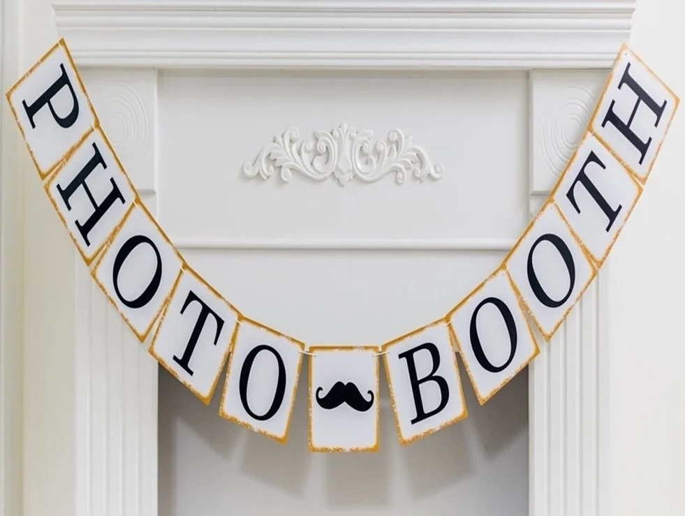 

Wedding Birthday Party Decoration Photo Booth Props Bunting Banners Photo props Vintage Bunting Wedding gift Garland Baby Shower