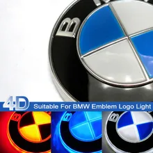 Free Shipping Illuminated Auto Car Led 4D Grille BlLED Logo Emblem Light For BMW( White Red Blue Color for Choose)