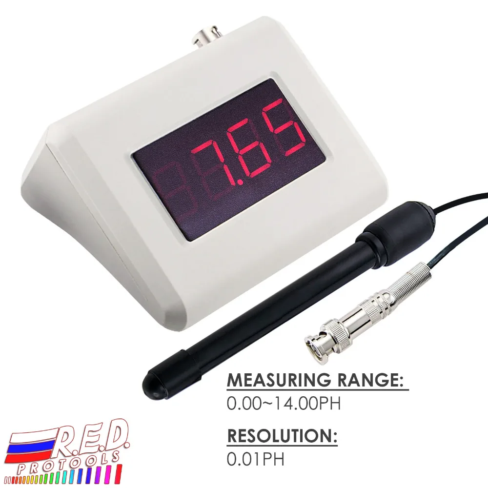 

Digital pH Monitor Tester with Rechargeable Meter Adapter 0.00~14.00 pH Range + Waterproof BNC Replaceable Electrode 110V/220V