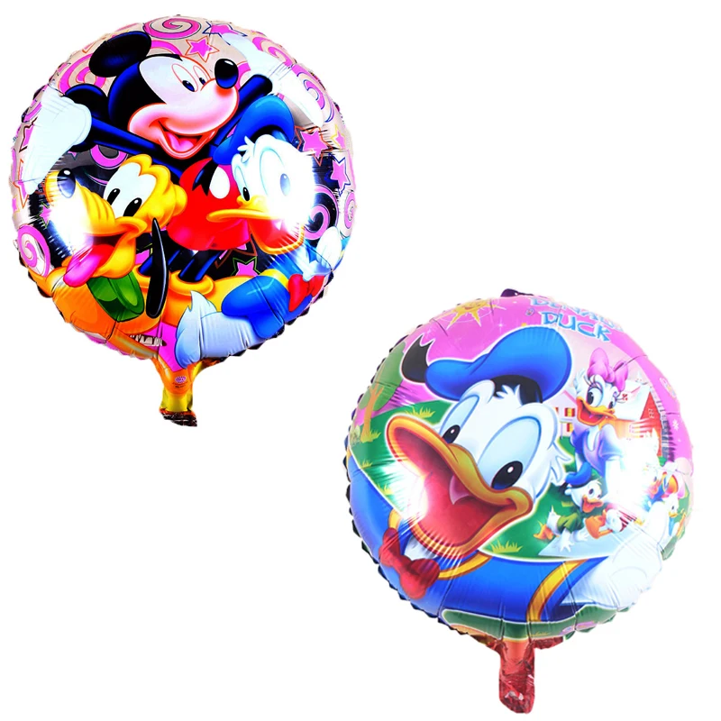 5pcs 18inch Donald Duck and Mickey Mouse Printed Aluminum Foil Helium