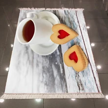 Еще чайные чашки с слухами торты на серых лесах ретро 3d противоскользящее микроволокно обратно моющиеся декоративные кухонные коврики ковер