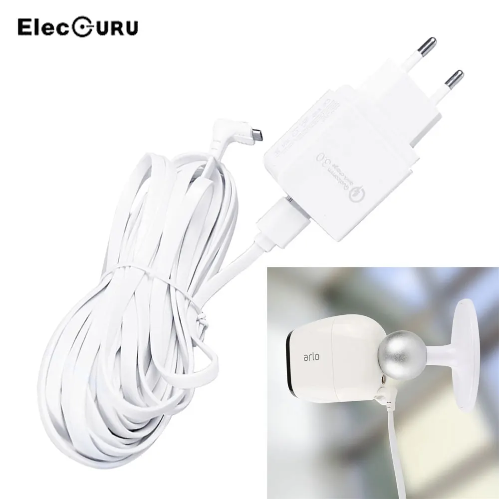 Carregamento para o Arlo Prova de Intempéries do ir Câmera de Carga da Bateria Cabo de Extensão Cabo plus Adaptador de Carregamento Arlo Pro Carregador 2 30ft e 9 m Cabo plus Adaptador de Pro 2 e pro e luz e à - Image 5