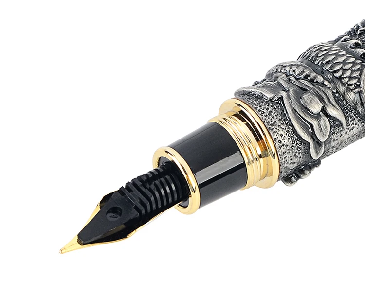 Благородный бренд Дракон бизнес Подарочная авторучка 0,5 мм Тонкое Перо металлические золотые чернильные ручки для школы офисные канцелярские принадлежности