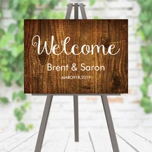 Изготовленный на заказ свадебное оформление деревенский свадебный Декор знак на вечринке Подпись Mr Mrs Свадебный деревянный приветствуем знаки Свадебная доска