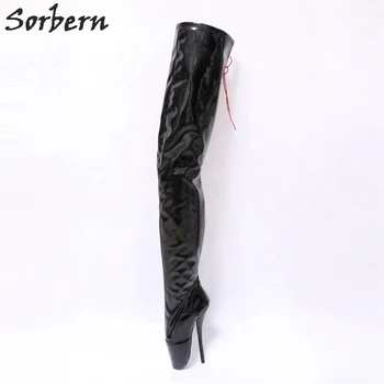 

Sorbern High Thigh Boots Sexy Fetish Heels Ballet Shoes Boot Heels Women Custom Color Wide Calf Leg Black Thigh High Boots