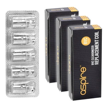 

Authentic Aspire BVC 1.6 ohm Replacement Coil (15 Pieces) for Aspire K1, ET, CE-5, ET-S Atomizer Tank