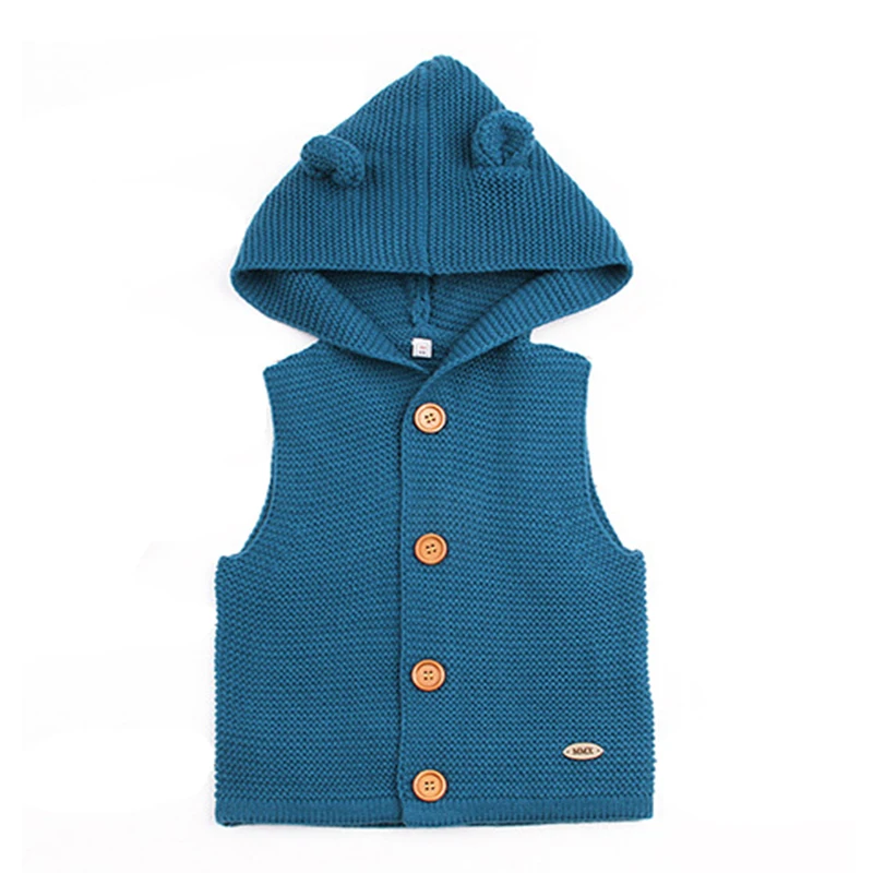 Encontrar/Детский кардиган, жилет с капюшоном, пальто теплая зимняя одежда для маленьких девочек забавные свитера с ушками для мальчиков 6 мес.-24 мес. DC501