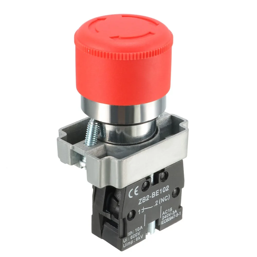 

UXCELL 1PCS 22mm Mounting Hole Red Sign Emergency Stop Push Button Switch Switch Accessories Electrical Equipment Supplies