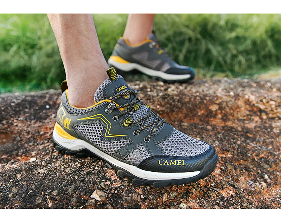 CAMEL/Коллекция года; Мужская и женская уличная обувь для походов с сетчатыми вставками; дышащая Нескользящая прочная Противоударная обувь для путешествий, треккинга, походов