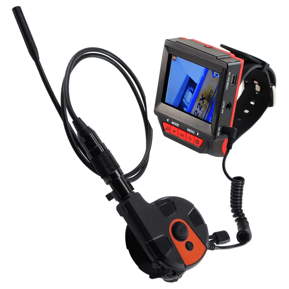 

Watch Type Endoscope 2.4inch TFT LCD Rechargeable Wearable Borescope Video Inspection 6 LED Camera 8.5mm diameter + 1M Cable