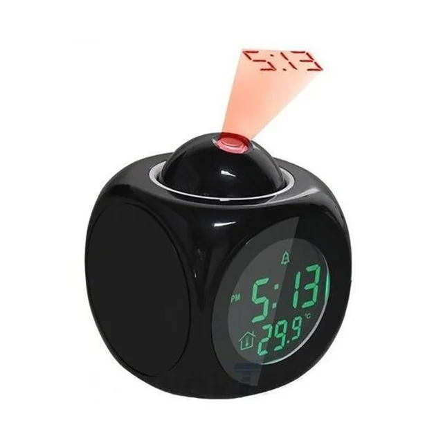 Alarm Clock Led Wall Ceiling Projection Lcd Digital Voice Talking Temperature Desk Lcd Snooze Alarm Clock Black In Alarm Clocks From Home Garden On