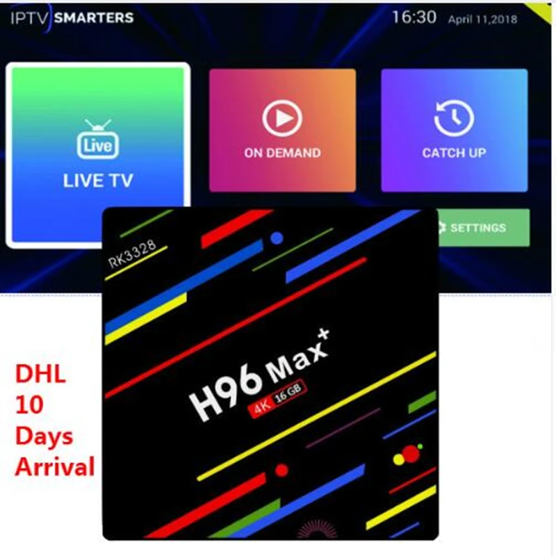

Android 9.0 1 Year IPTV APP Free with Smart IPTV Box H96 Max+2G16G H.265 Android TV Box Set-top box DHL Freeshipping in 3-5 Day