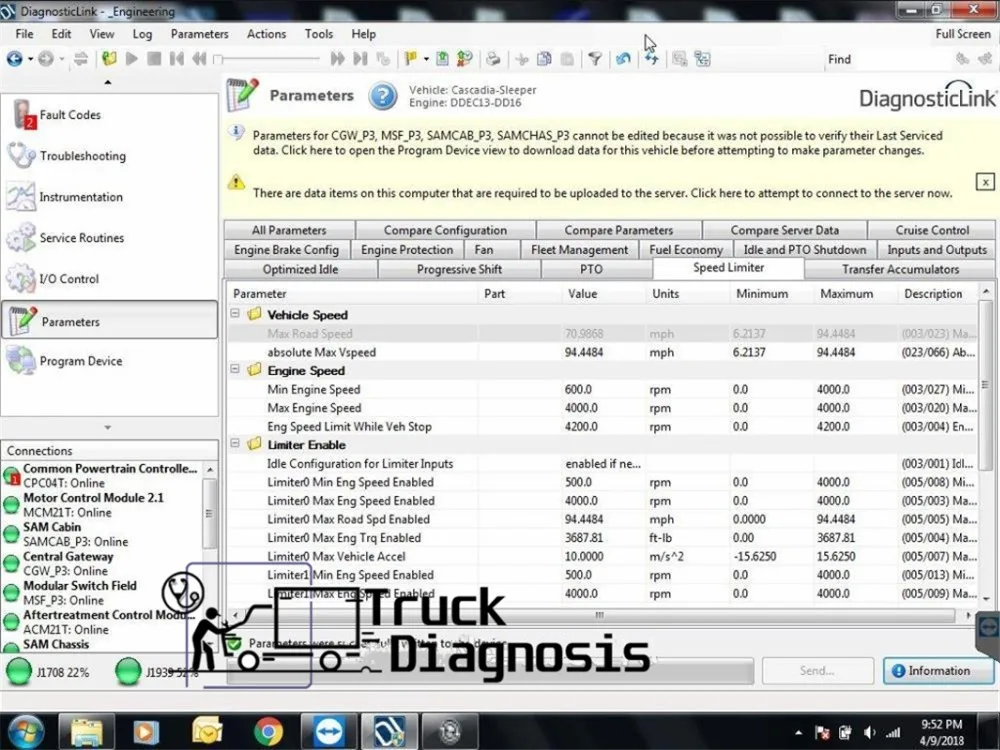 

for Detroit Diesel Diagnostic Link 8.07 DDDL - Engineering level3+Troubleshooting Content