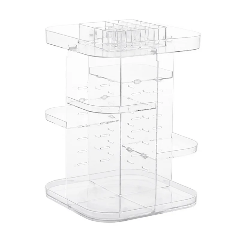 Bargain Offer for  Middle Grid - transparent 360 ° Square Rotating Cosmetic Storage Rack Skin Care Lipstick Storage Bo