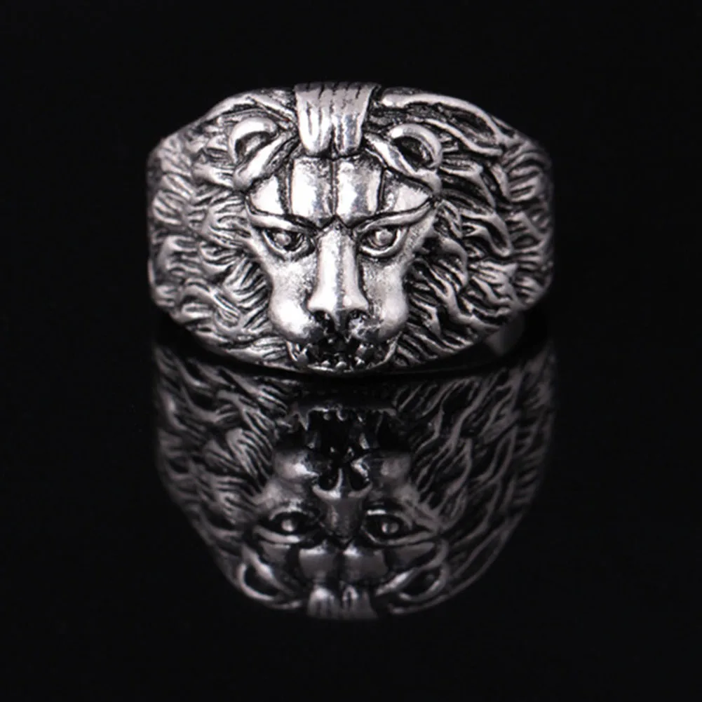

2018 Fashion Retro Lion Head Ring Fashion Cool Design Lion Head Ring For Men Punk Retro Animal Party Jewelry Ring