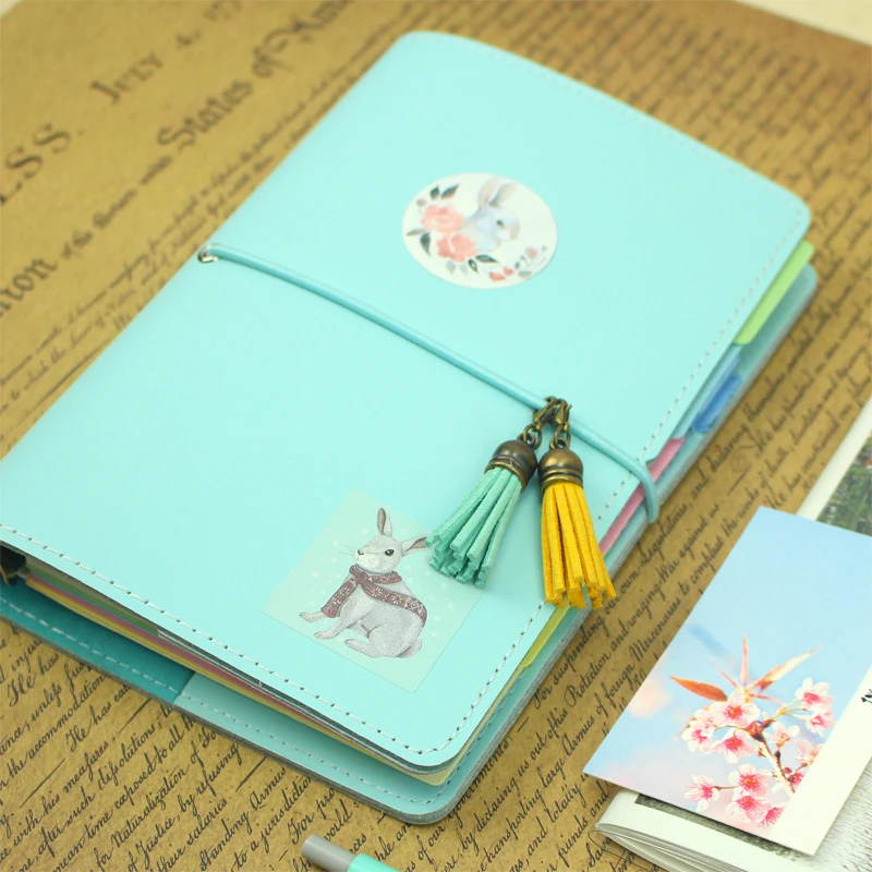 

Yiwi Travel Booklet Loose-leaf a6 Creative P Diary Notebook Stationery Book Japanese Cute Notepad