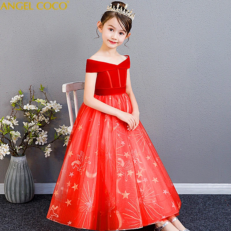 

2019 Autumn Velvet Dresses Girl's Fashion Children's Dress Carnival Costume For Kids Clothes Girl Costume Vestidos Robe Fille