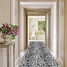 Серые Черные розы цветы скандинавский 3d принт Нескользящая микрофибра моющийся длинный бегун напольный коврик коврики для прихожей