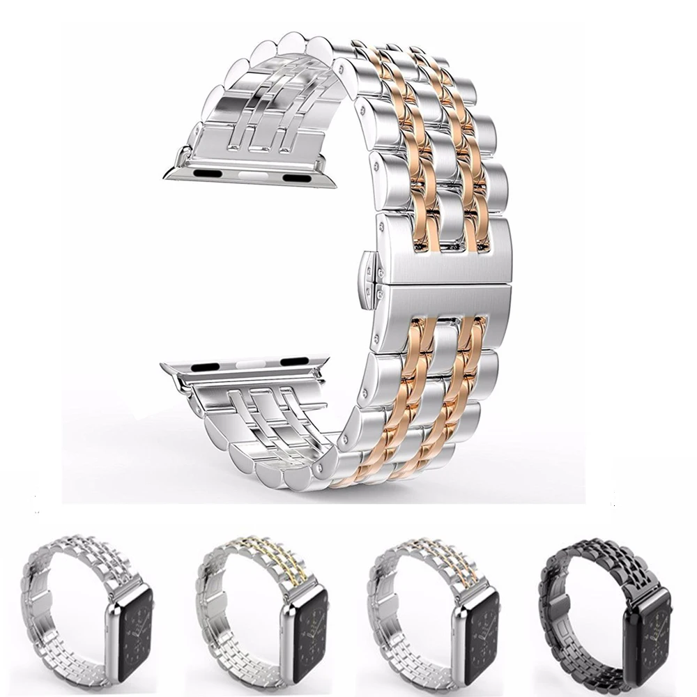 

Strap for Apple watch 4 band 44mm 40mm iwatch band 42mm 38mm 316L Stainless Steel butterfly buckle apple watch 4 3 2 1 bracelet
