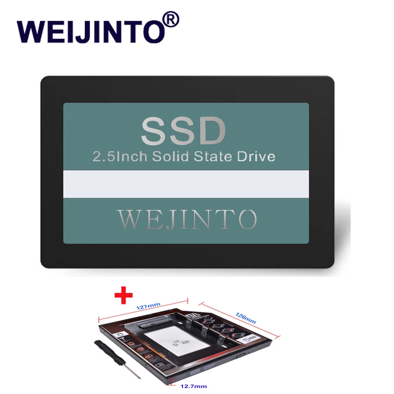 SSD 60 ГБ 120G 240 ГБ 128 ГБ 256 Гб SATA3 2,5 дюймов жесткий диск и 12,7 мм SATA 3,0 2-й SSD Caddy для ноутбука WEIJINTO
