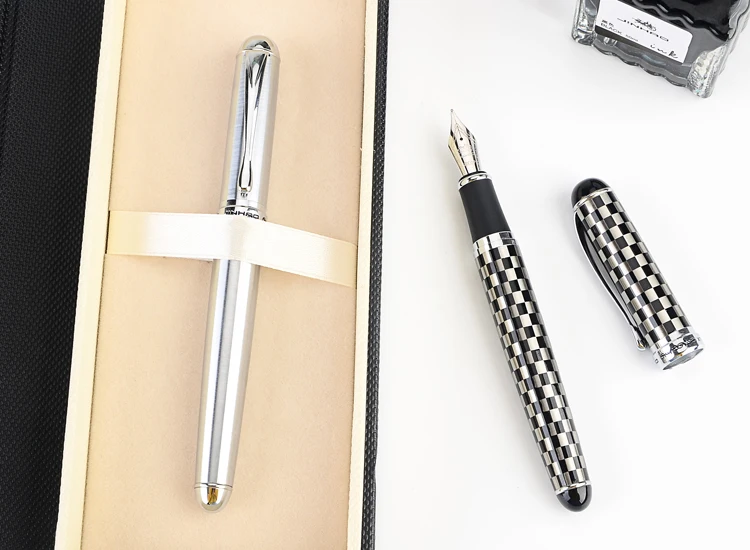 Высокое качество Jinhao 750 Iraurita перьевые ручки металлический тонкий наконечник 0,5 мм Серебряный зажим Роскошные школьные офисные чернила ручка для письма Канцтовары