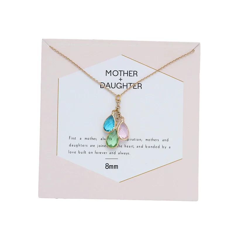 MEIBEADS Minimalist Bitrthstone Beads Statement Necklace Women Chain Collar Choker Jewelry Daughter Mother Love Forever Gift | Украшения и