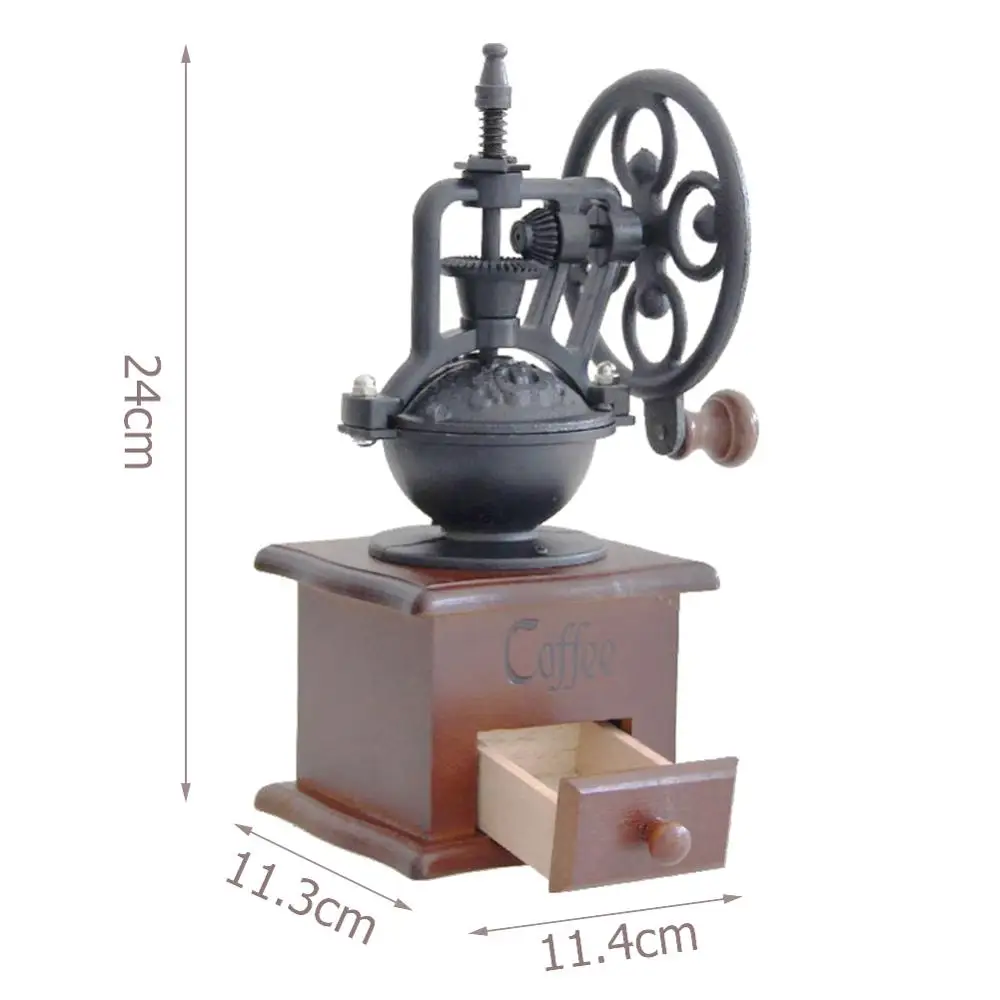 Ручная деревянная кофемолка, кухонная, Ретро стиль, кофейная мельница, шлифовальный круг обозрения, дизайн, винтажная кофеварка, барные инструменты