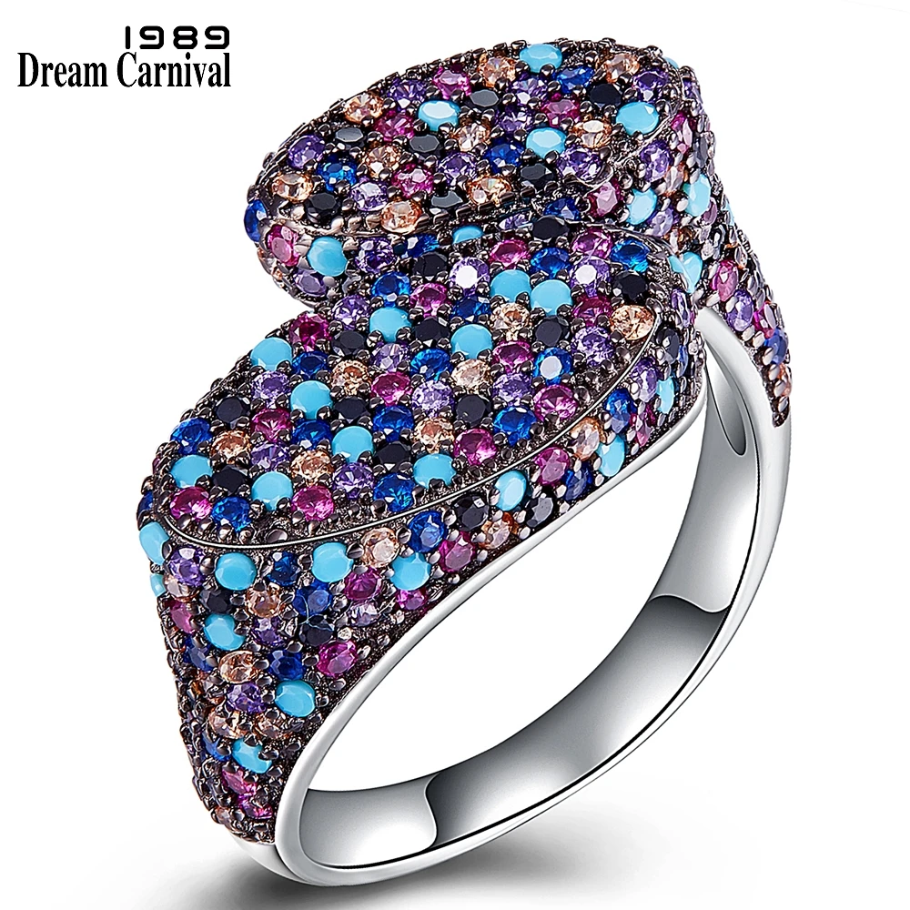 

DreamCarnival 1989 Hot Recommend Oval Special Design Party Rings for Women Micro Zirconia Pave Silver Ring Wholesales SJ31032RB