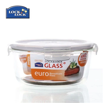 

Glass lunch box fresh-keeping bowl music buckle microwave fresh-keeping box round large capacity LLG861
