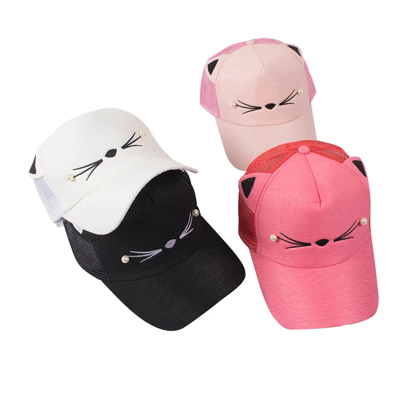 200PCS / LOT Lovely Cat Ear Baseball Cap Women Casual All match
