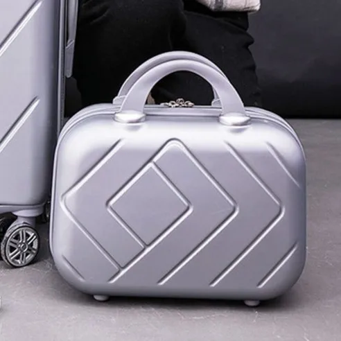 Набор для путешествий макияж Мода водонепроницаемый корейский портативный коробка на молнии милые девушки 14 дюймов макияж Чехол Повседневный мешок сумки - Цвет: silvery