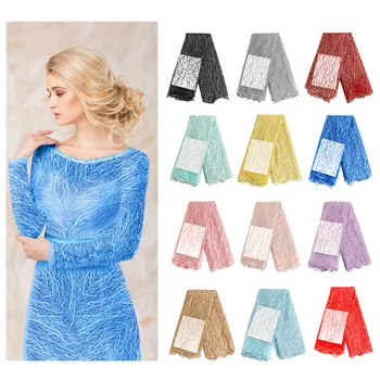 

5yards/set African Lace Fabric High Quality French Tulle Net Lace Fabrics Embroidered Lace for Wedding Dress Clothing Sewing