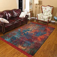 Else Nordec черно-белый ikat скандинавский геометрический 3d принт Противоскользящий килим моющийся декоративный килим Площадь Ковер богемный ковер