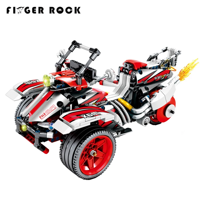 

Finger Rock Compatible Brand Technic Series Pull Back Car 701700 Bombardier Motorcycle Sticker Building Blocks Toys Gifts