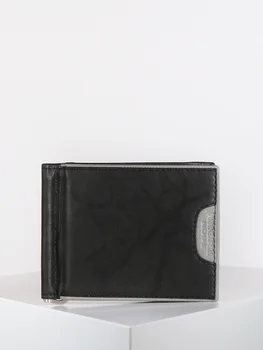 

EGON FURSTENBERG leather card cases with money clip-Black