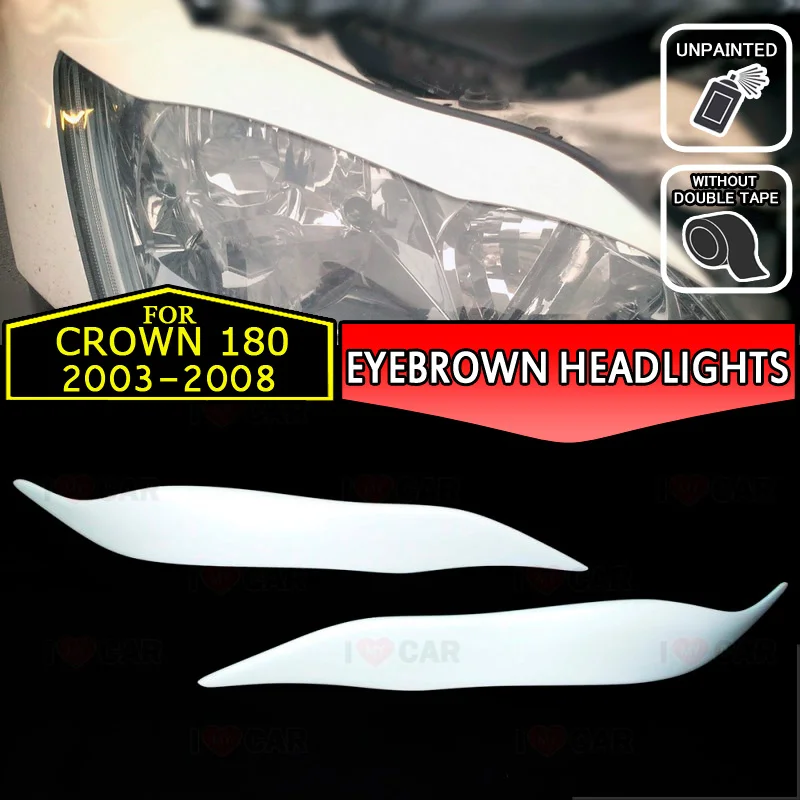 

For Toyota Crown GRS180 2003-2008 eyebrows headlights eyelids car styling trim stickers cover brows eyelids trims decoration