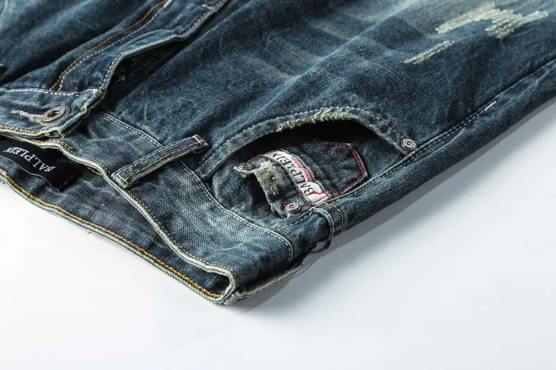 2019 New Dsel Brand Fashion Designer Jeans Men Straight Blue Color Printed Men Jeans Ripped Men Jeans!E988