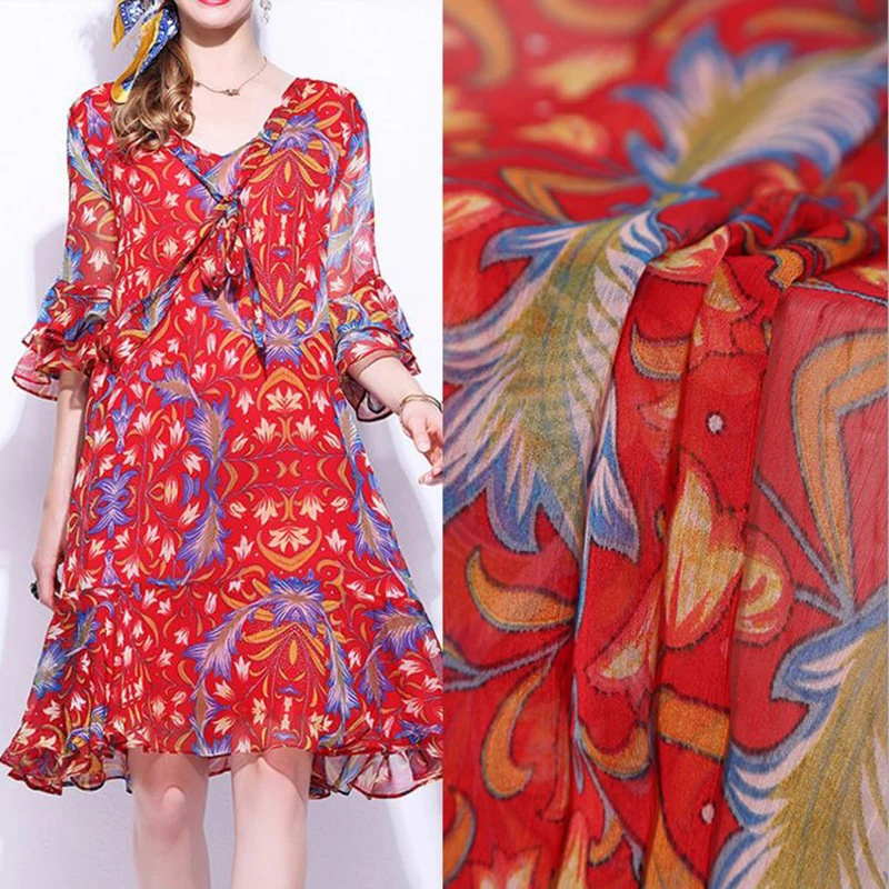 chiffon material frock design