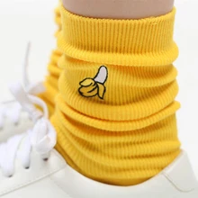 4 пар/уп. милые женские свободные носки с вышитыми фруктами авокадо/банан/вишня/Персик Harajuku Kawaii забавные женские носки с подарочным пакетом