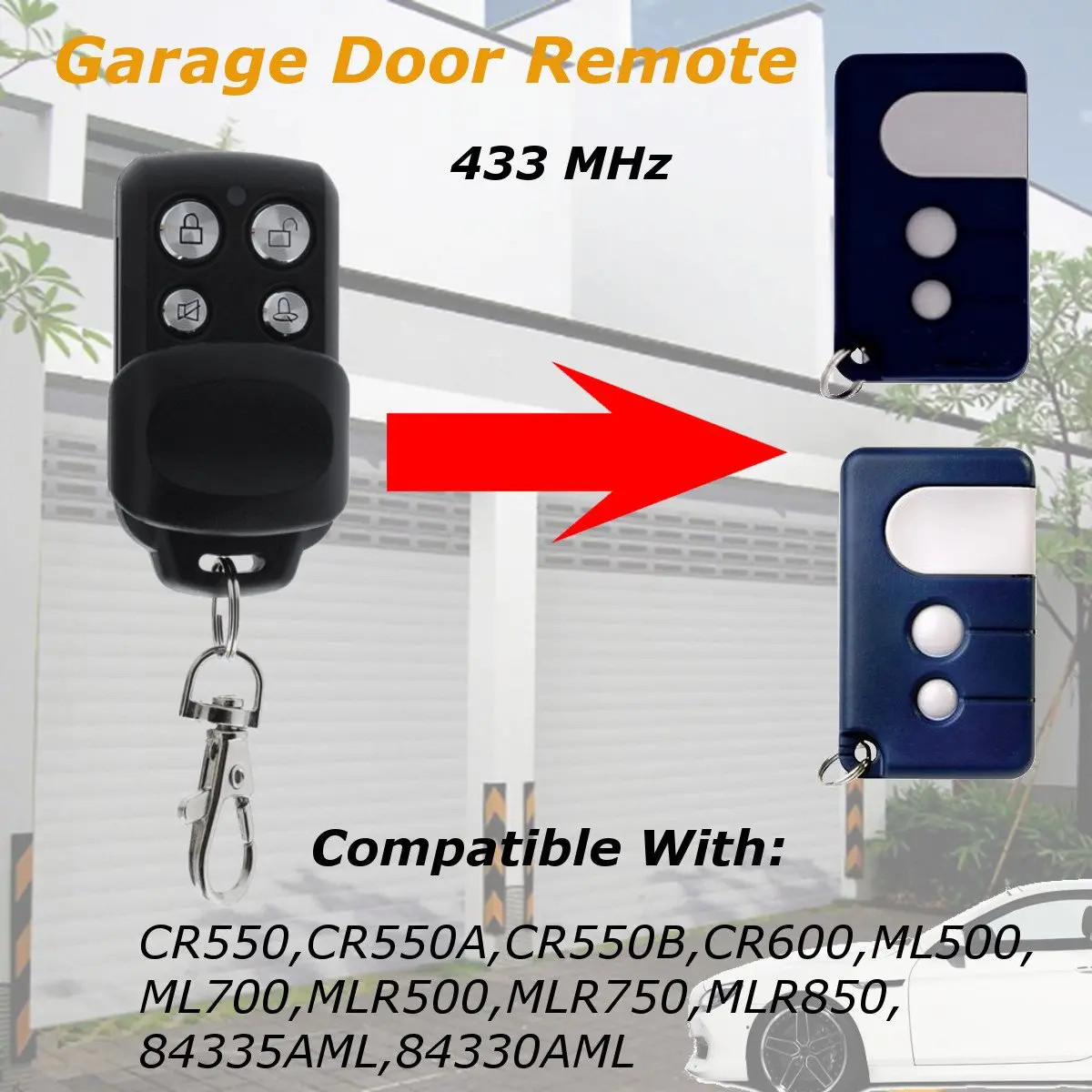 

433 MHz Gate/Garage Door Remote Control Replacement Wireless For Chamberlain/Motorlift 84335 AML