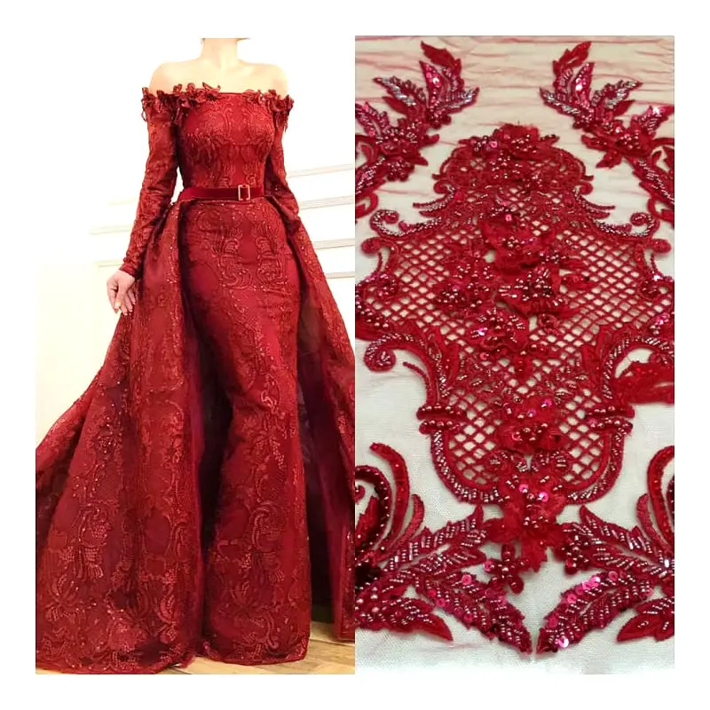 

Beautiful red wedding lace guipure for wedding and evening dresses,price per one meter, bride high quality, Lace 13, MA