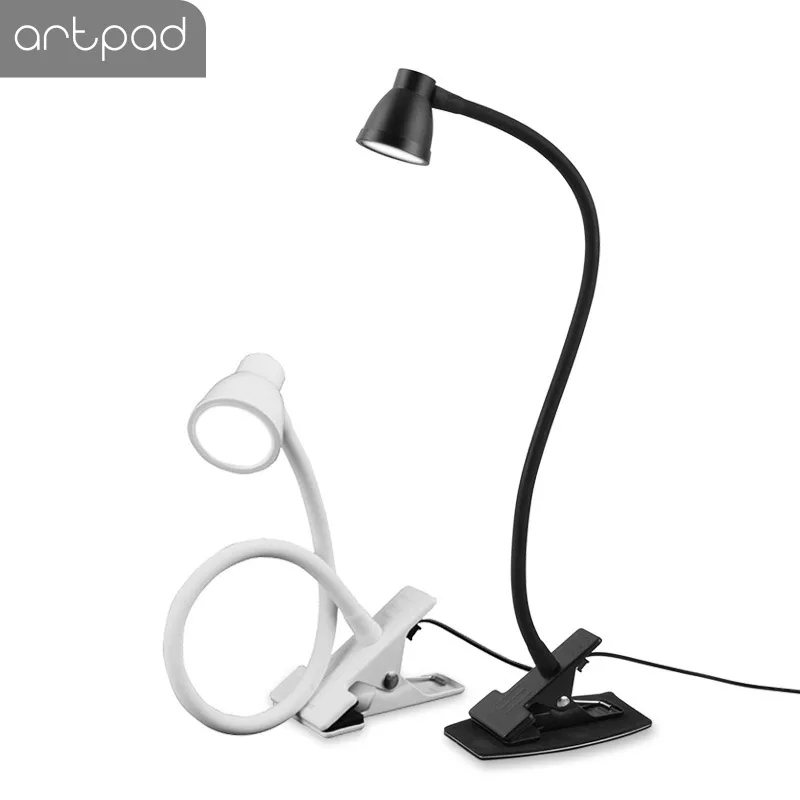 

Artpad 3w Dimmable Desk Lamp Clip And Stand Design Eye Care Reading Lamp Flexible 360 Degree Beside Table Led With USB Port