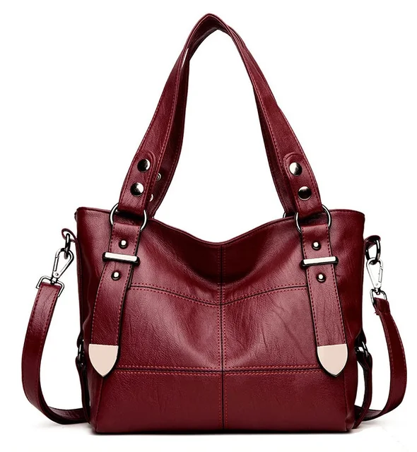 reddish brown handbag w/short or long handles