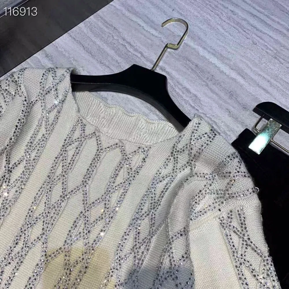 Shinning Chandail Date Femmes Mode Automne Hiver Wollen Perles Solide Et 2019 Pull xawHYdWqHt