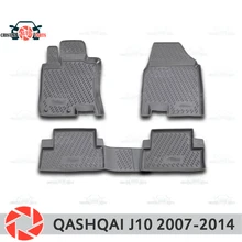 Коврики для Nissan Qashqai J10 2007- коврики Нескользящие полиуретановые грязезащитные интерьерные аксессуары для стайлинга автомобилей