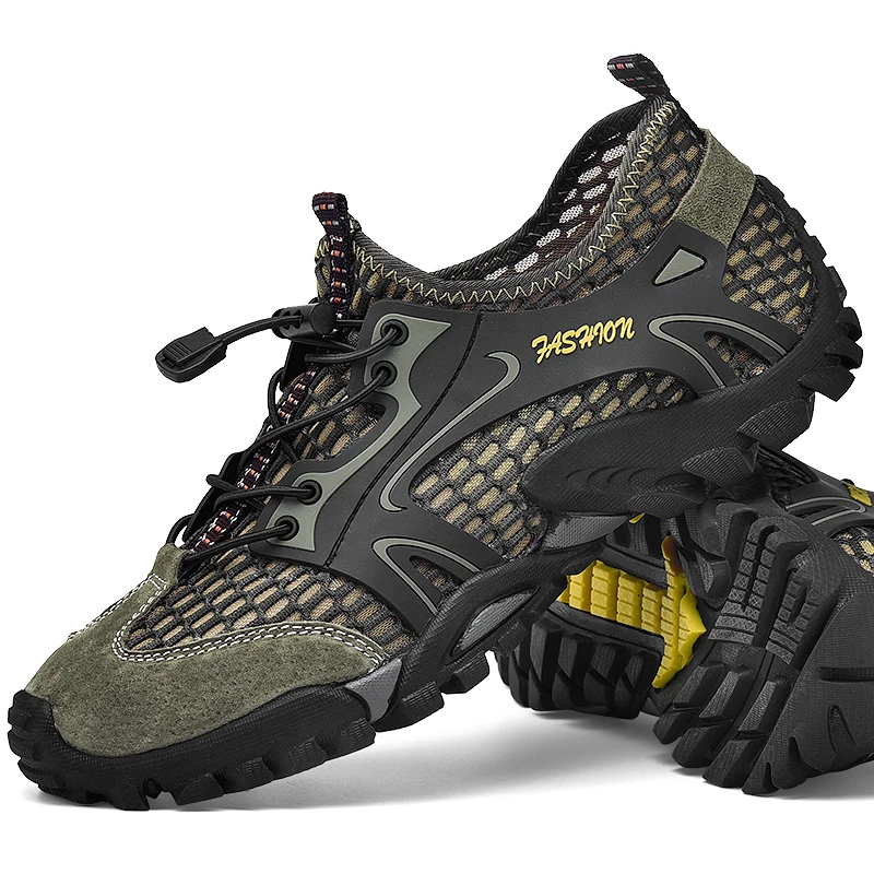 كبير حجم الرجال أحذية ماء حار بيع في الهواء الطلق الرياضة السفر الذكور أكوا أحذية الشاطئ تسلق الرحلات الهواء شبكة مرنة المنبع أحذية