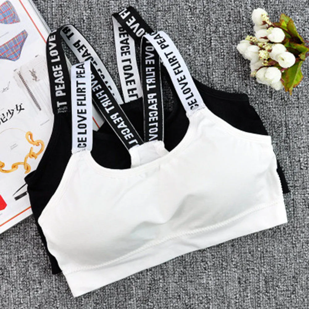 Women Sexy Letters Straps Sports Bras Seamless Padded