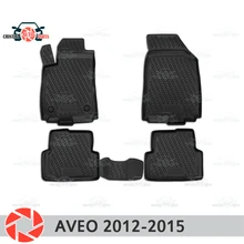 Коврики для Chevrolet Aveo T300 2012- коврики Нескользящие полиуретановые грязеотталкивающие внутренние аксессуары для стайлинга автомобилей