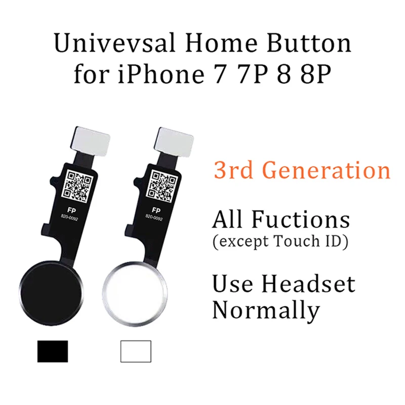 

Fixerparts Universal Home Button Flex For iPhone 7 7 plus 8 8plus with return function